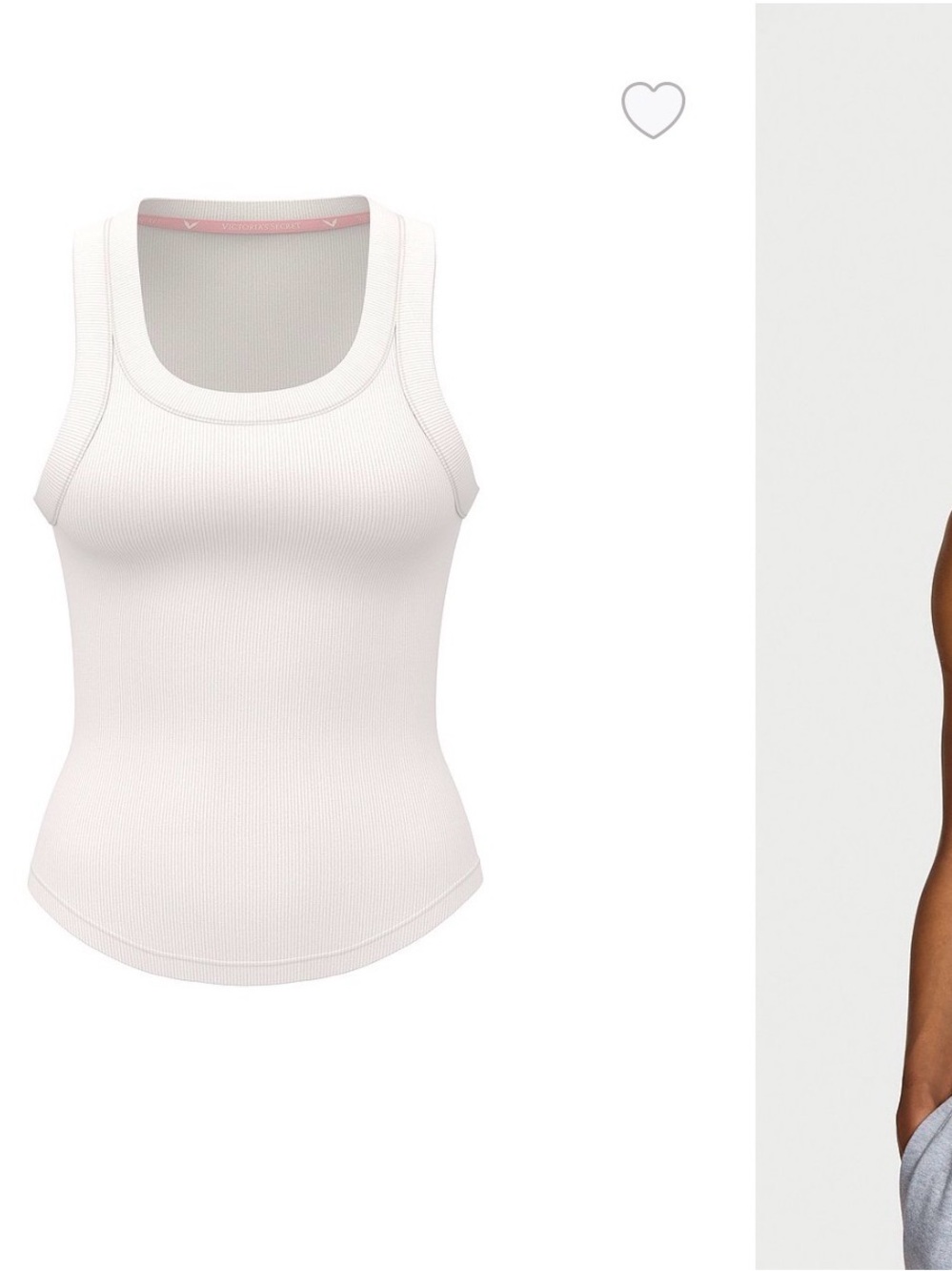 Victoria's Secret White Ribbed Bandeau Tank